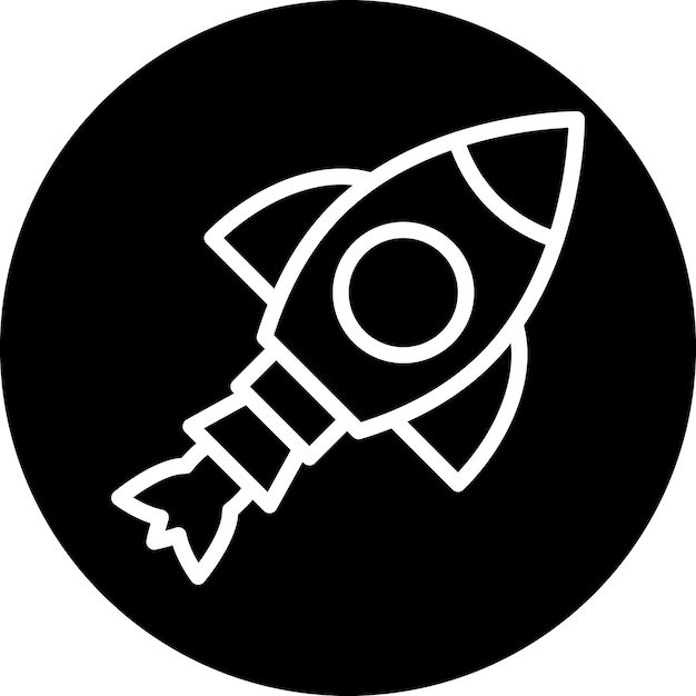 Le style de l'icône de la fusée de conception vectorielle