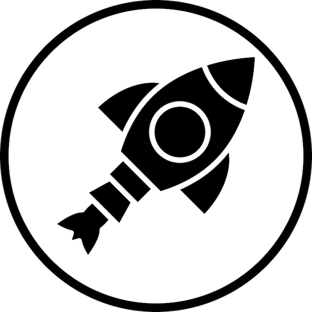 Le style de l'icône de la fusée de conception vectorielle