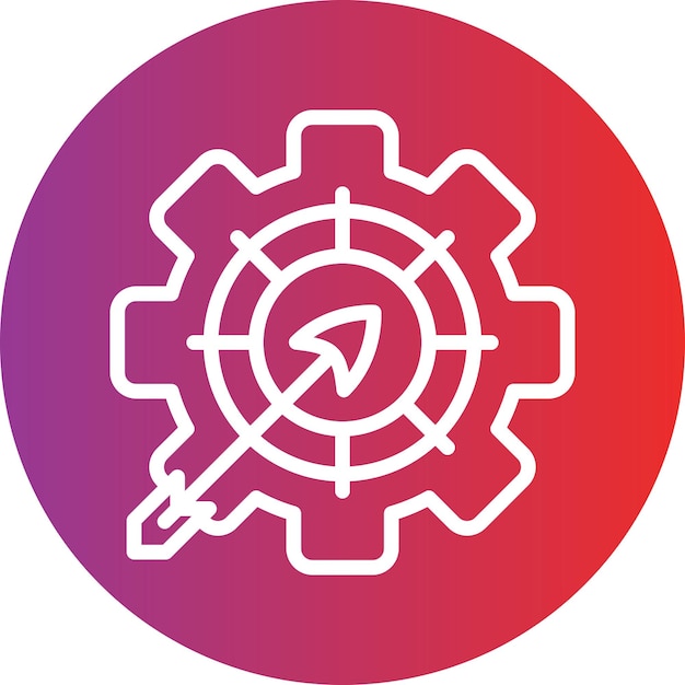Style d'icône de gestion des objectifs de conception vectorielle