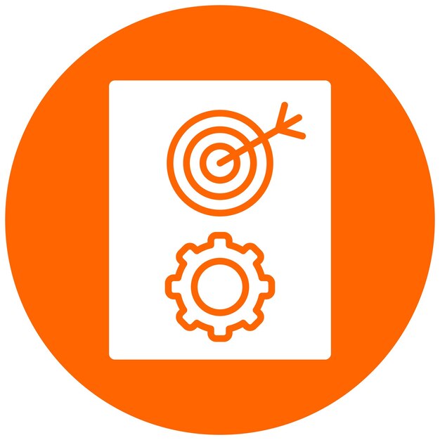 Style d'icône de gestion des objectifs de conception vectorielle
