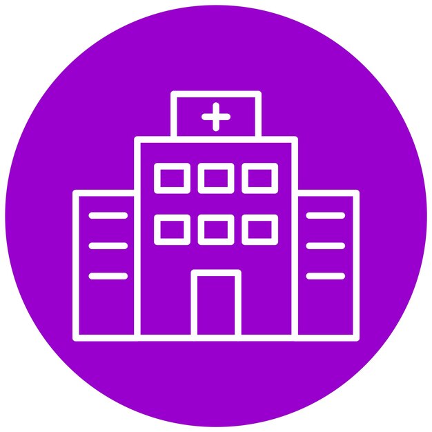 Le style d'icône de l'hôpital de conception vectorielle