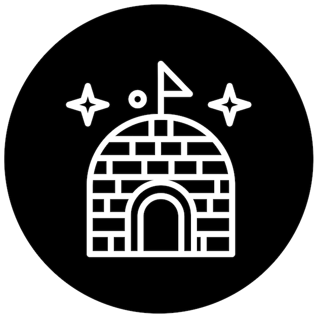 Le style de l'icône de l'igloo de conception vectorielle