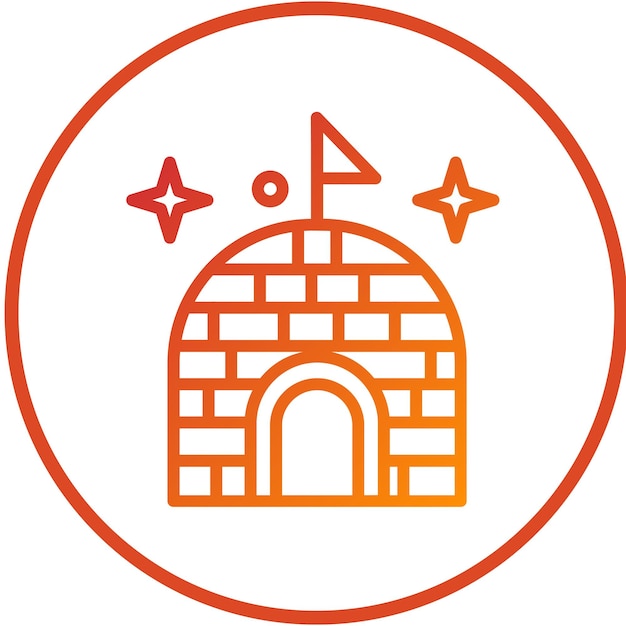 Le style de l'icône de l'igloo de conception vectorielle