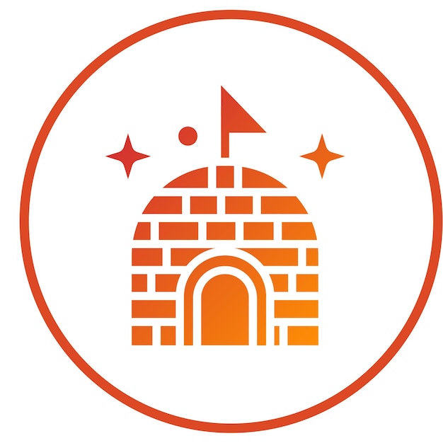 Le style de l'icône de l'igloo de conception vectorielle