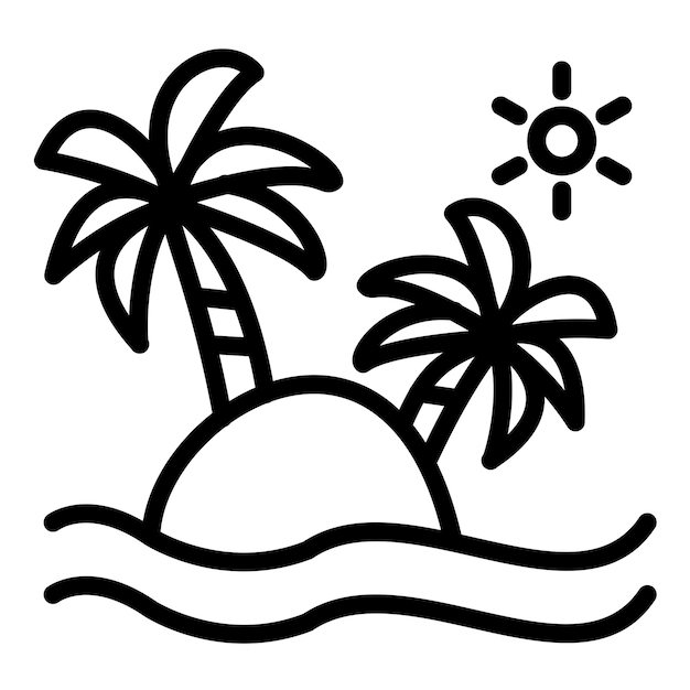 Le style d'icône de l'île de conception vectorielle