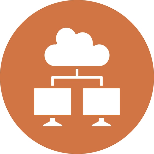 Le style de l'icône de l'informatique en nuage de conception vectorielle