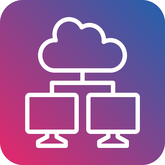 Le style de l'icône de l'informatique en nuage de conception vectorielle