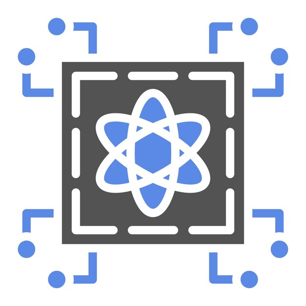 Le style de l'icône de l'informatique quantique de conception vectorielle