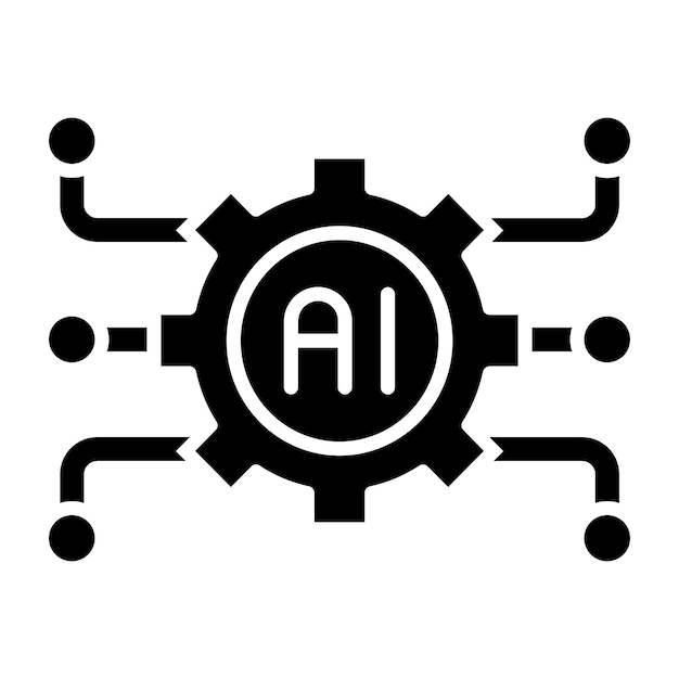 Le style d'icône de l'intelligence artificielle de conception vectorielle
