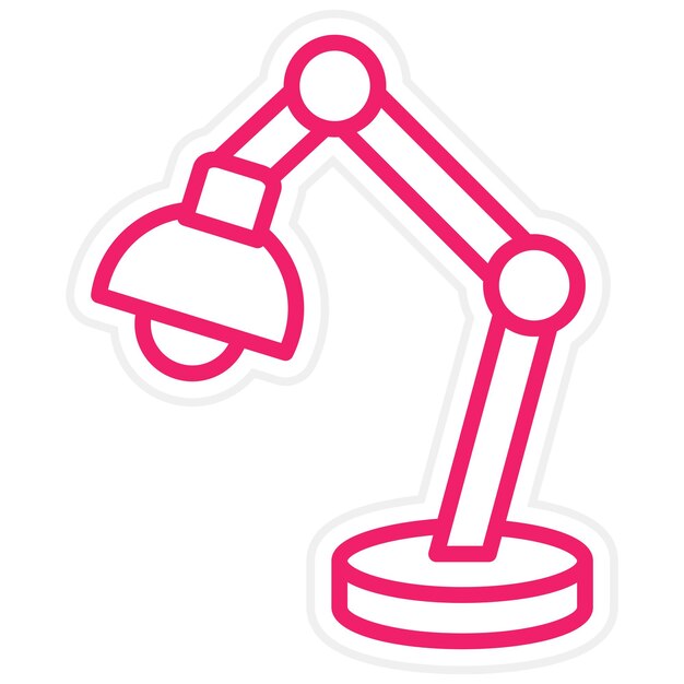 Le style de l'icône de la lampe de table de conception vectorielle