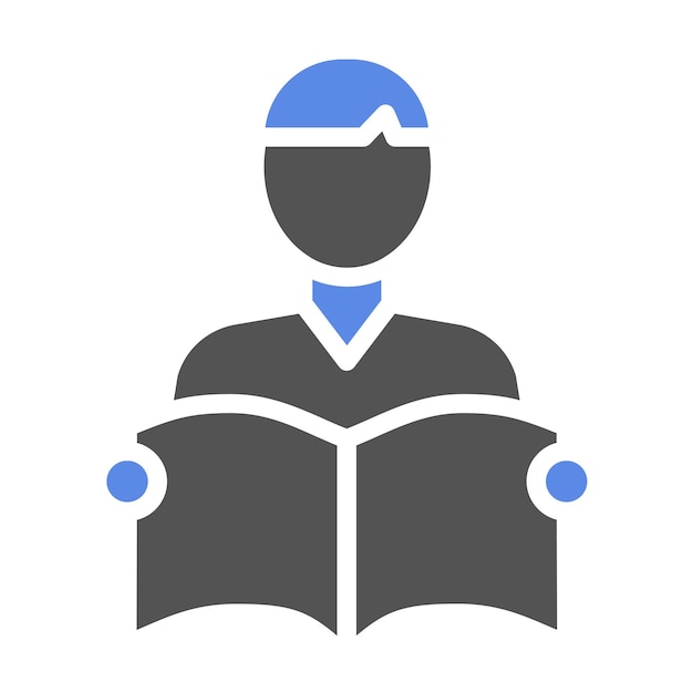 Le style de l'icône de lecture de l'étudiant de conception vectorielle