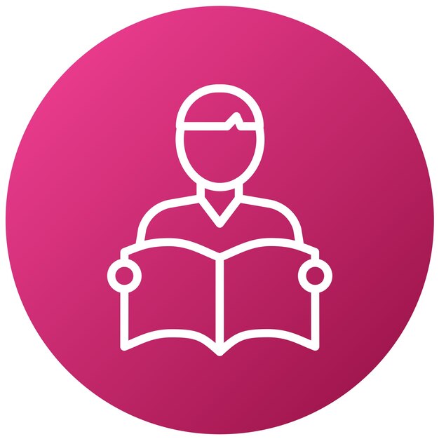 Le style de l'icône de lecture de l'étudiant de conception vectorielle