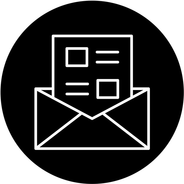 Le style de l'icône de la lettre d'information vectorielle