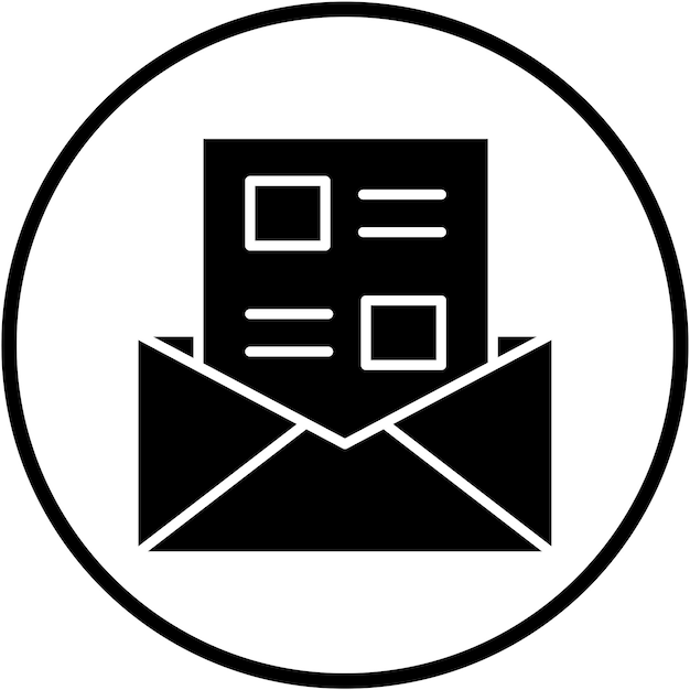 Le style de l'icône de la lettre d'information vectorielle