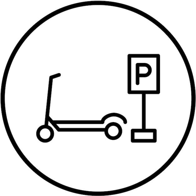 Le style de l'icône de la location de scooters Vector Design