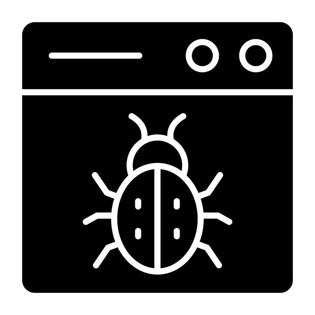 Style d'icône de logiciel malveillant de conception vectorielle