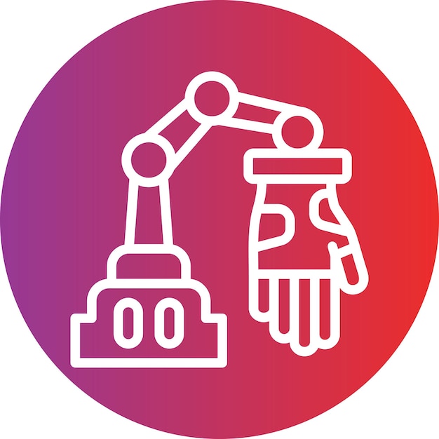 Le style de l'icône de la main du robot de conception vectorielle