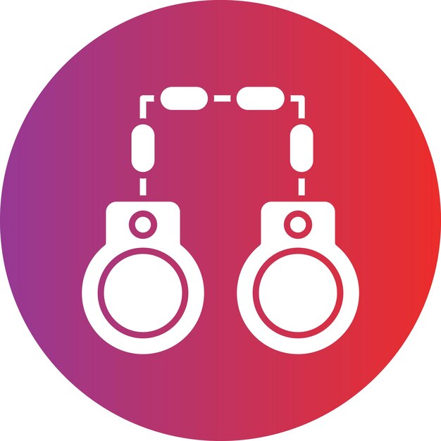 Le style de l'icône des menottes de conception vectorielle