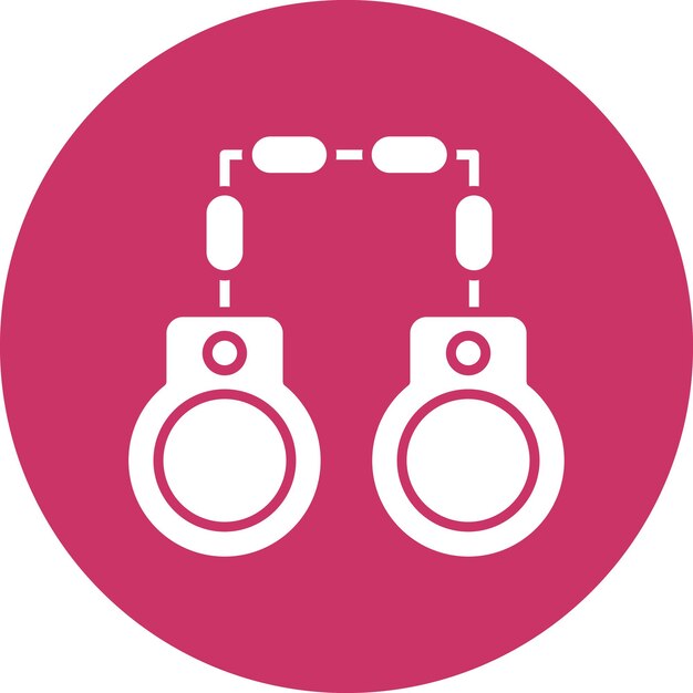 Le style de l'icône des menottes de conception vectorielle