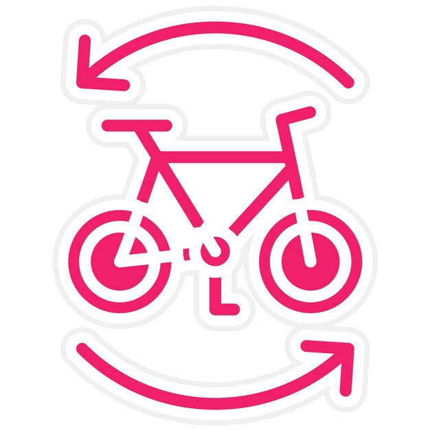 Style d'icône de partage de vélos de conception vectorielle
