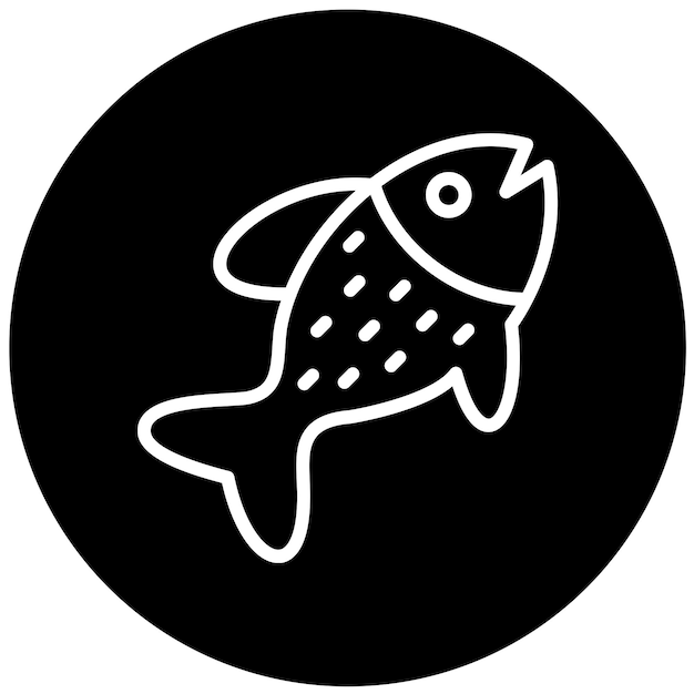 Style d'icône de poisson de conception vectorielle