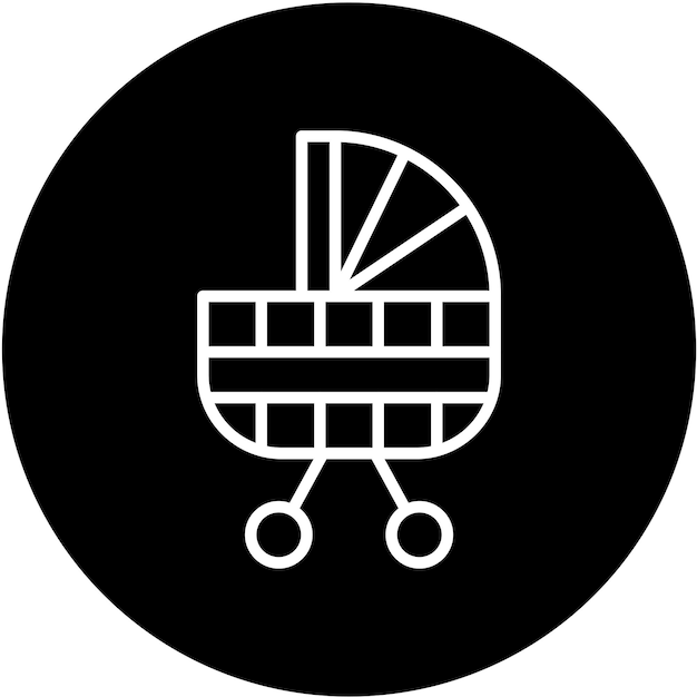 Le style de l'icône de la poussette de bébé de conception vectorielle