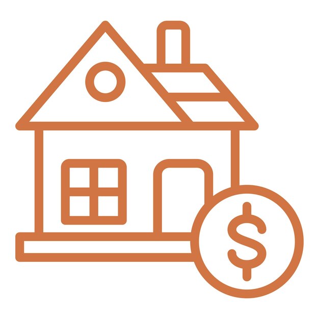 Le style de l'icône de prêt de maison de Vector Design