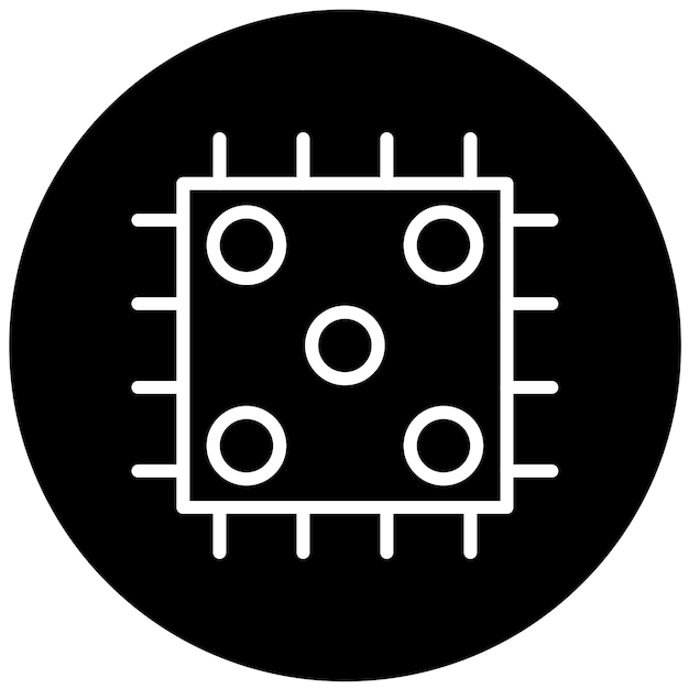 Le style de l'icône de la prise CPU de conception vectorielle