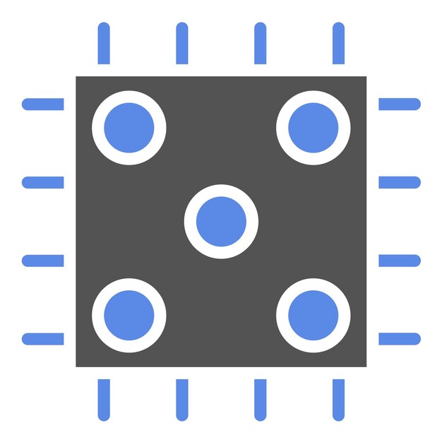 Le style de l'icône de la prise CPU de conception vectorielle