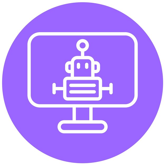 Le style de l'icône de programmation du robot de conception vectorielle