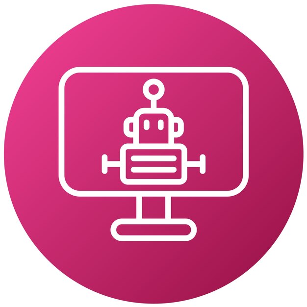 Le style de l'icône de programmation du robot de conception vectorielle