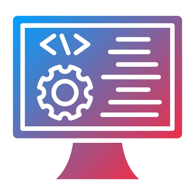 Vecteur style d'icône de programmation vectorielle