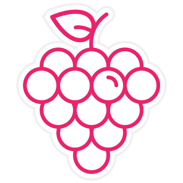 Le style d'icône des raisins de conception vectorielle