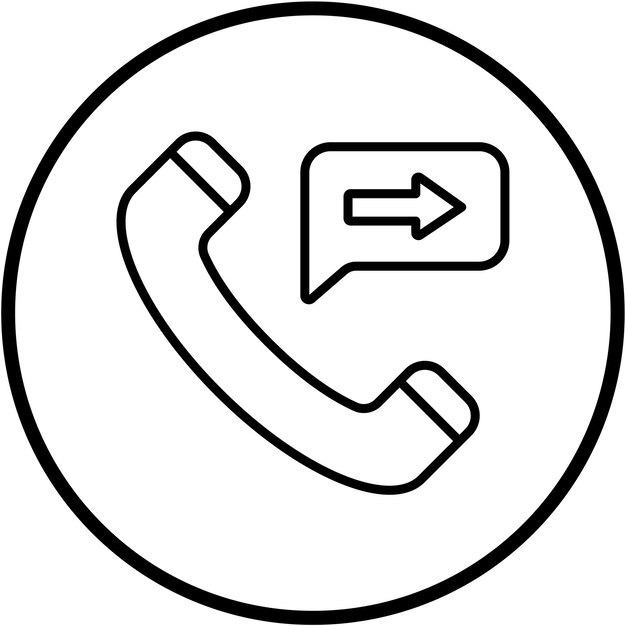 Style d'icône de redirection d'appel de conception vectorielle