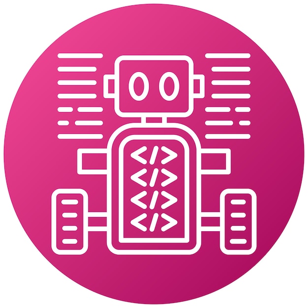Style d'icône de robot programmé par conception vectorielle