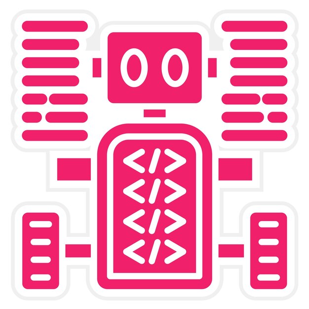 Style d'icône de robot programmé par conception vectorielle