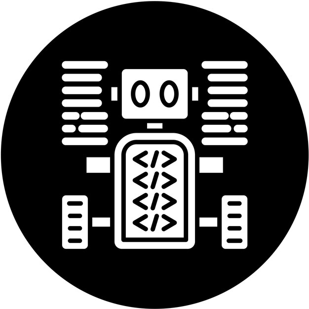Style d'icône de robot programmé par conception vectorielle