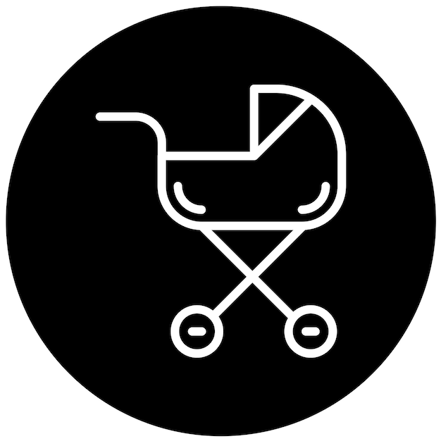 Le style de l'icône de la roue obstétricale de conception vectorielle