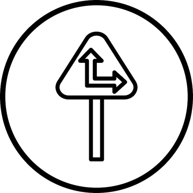 Le style de l'icône Sharp Bend de la conception vectorielle