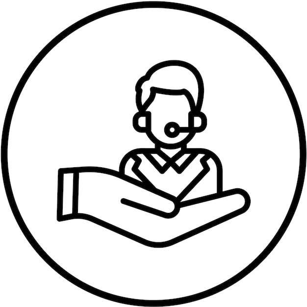 Style d'icône de soin du client de conception vectorielle