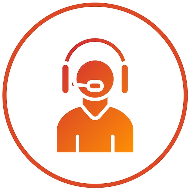 Style d'icône de support client de conception vectorielle