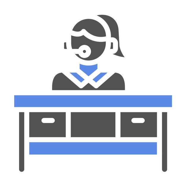 Style d'icône de support du bureau d'aide à la conception vectorielle