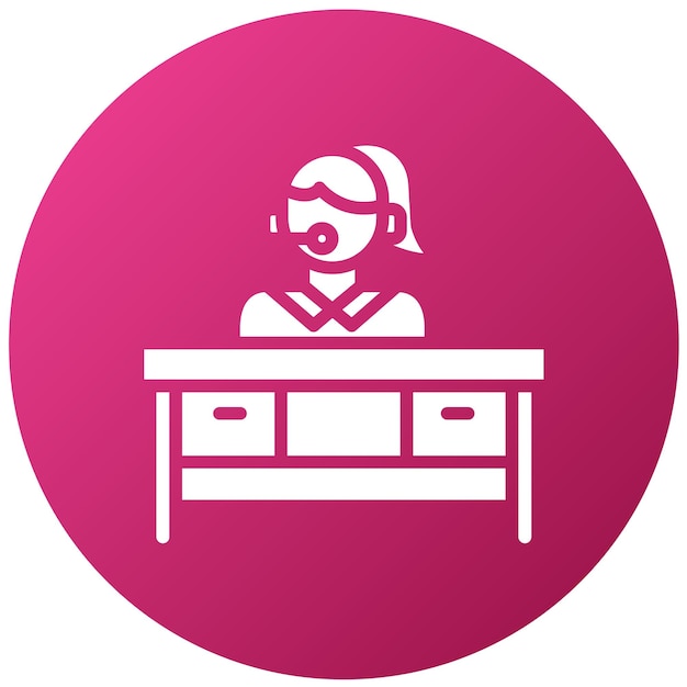 Style d'icône de support du bureau d'aide à la conception vectorielle