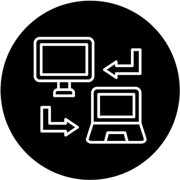 Style d'icône de synchronisation des données de conception vectorielle