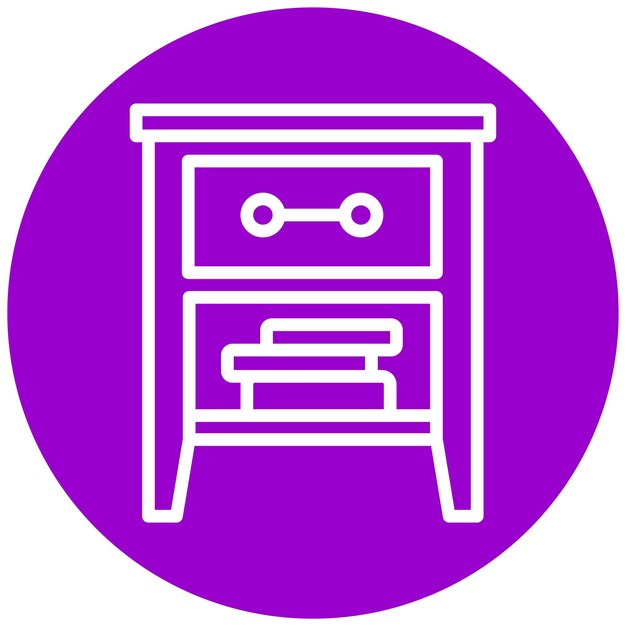 Le style de l'icône de la table de nuit de conception vectorielle