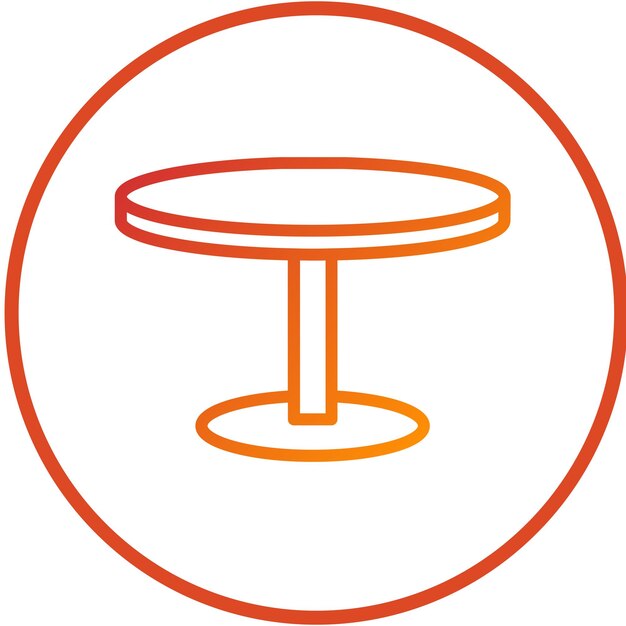 Le style de l'icône de la table de piédestal de conception vectorielle