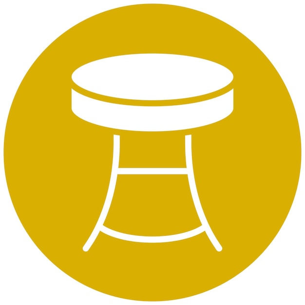 Le style de l'icône de la table de tambour de conception vectorielle