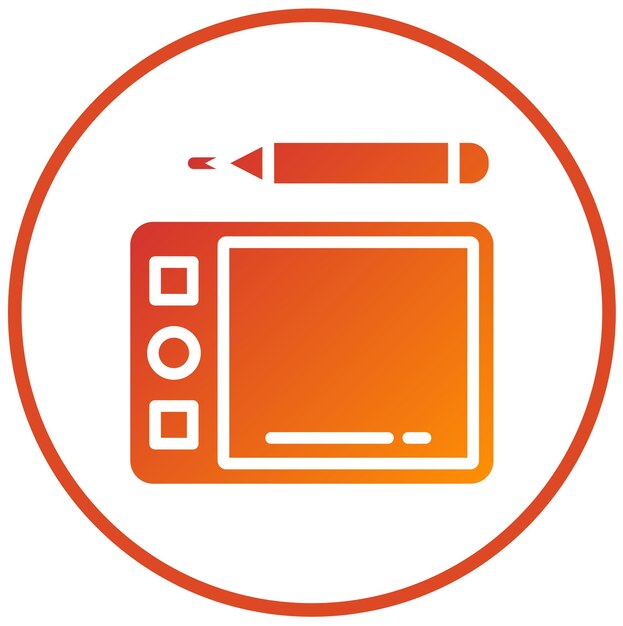 Le style de l'icône de la tablette graphique vectorielle