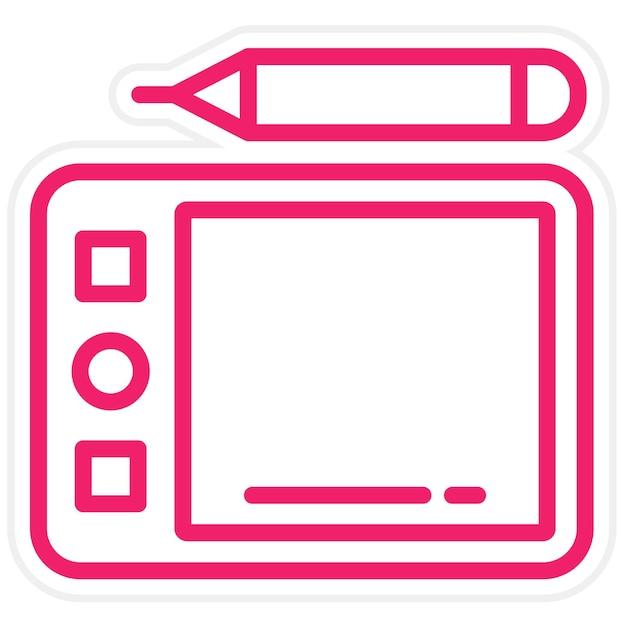 Le style de l'icône de la tablette graphique vectorielle