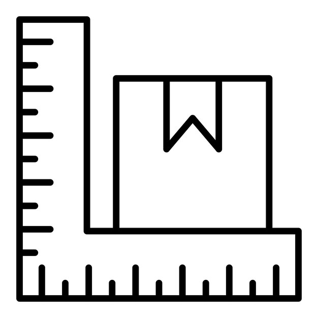 Vecteur style de l'icône de la taille du colis